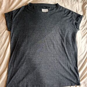 Prana Charcoal Heather Cuffed Sleeve Tee